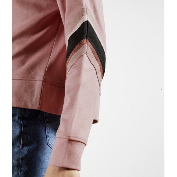 Ted Baker Jjordan Sweatshirt With Knitted Stripe Pale Pink size 2 nwot - Picture 4 of 13